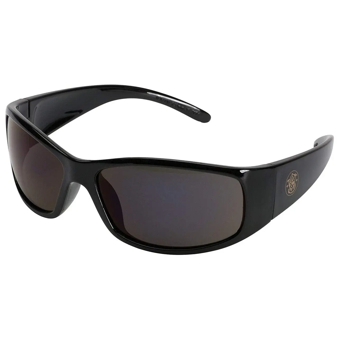 Smith & Wesson Elite Polycarbonate Z87 Safety Glasses - Black Frame, Smoke Anti-Fog Coat Lens, UV Sun Protection, Molded Nosepiece, Wrap Around Sunglasses for Outdoor Activities Work Safety Gear, Smoke Lenses