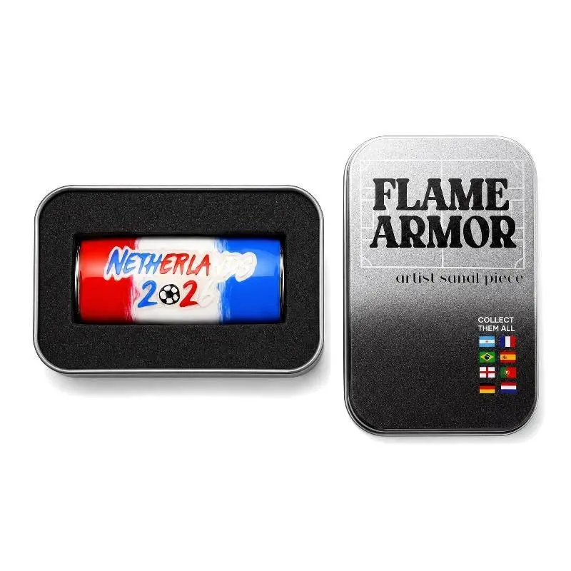 Flame Armor Premium Bic Lighter Case Cover - For Hardcore Soccer Fans & Football Lovers， Watch Party & Daily Carry - 100% Handmade Clay Art, Protective Alloy Ends, 2026 Netherlands Limited Edition Memorabilia