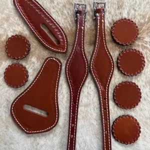 10 Piece Medium Oil Shell Tooled Western Saddle Repair Kit