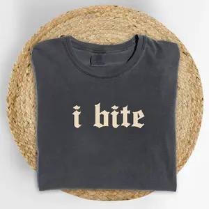 ChicCotton Gothic I Bite Comfort Colors Shirt, Funny Girls T-shirt, Sarcastic Women Graphic Tee, Meme Clothing, Humor Outfits, Funny Gift For Her