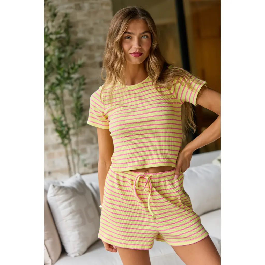 Piper Yellow Striped Tee