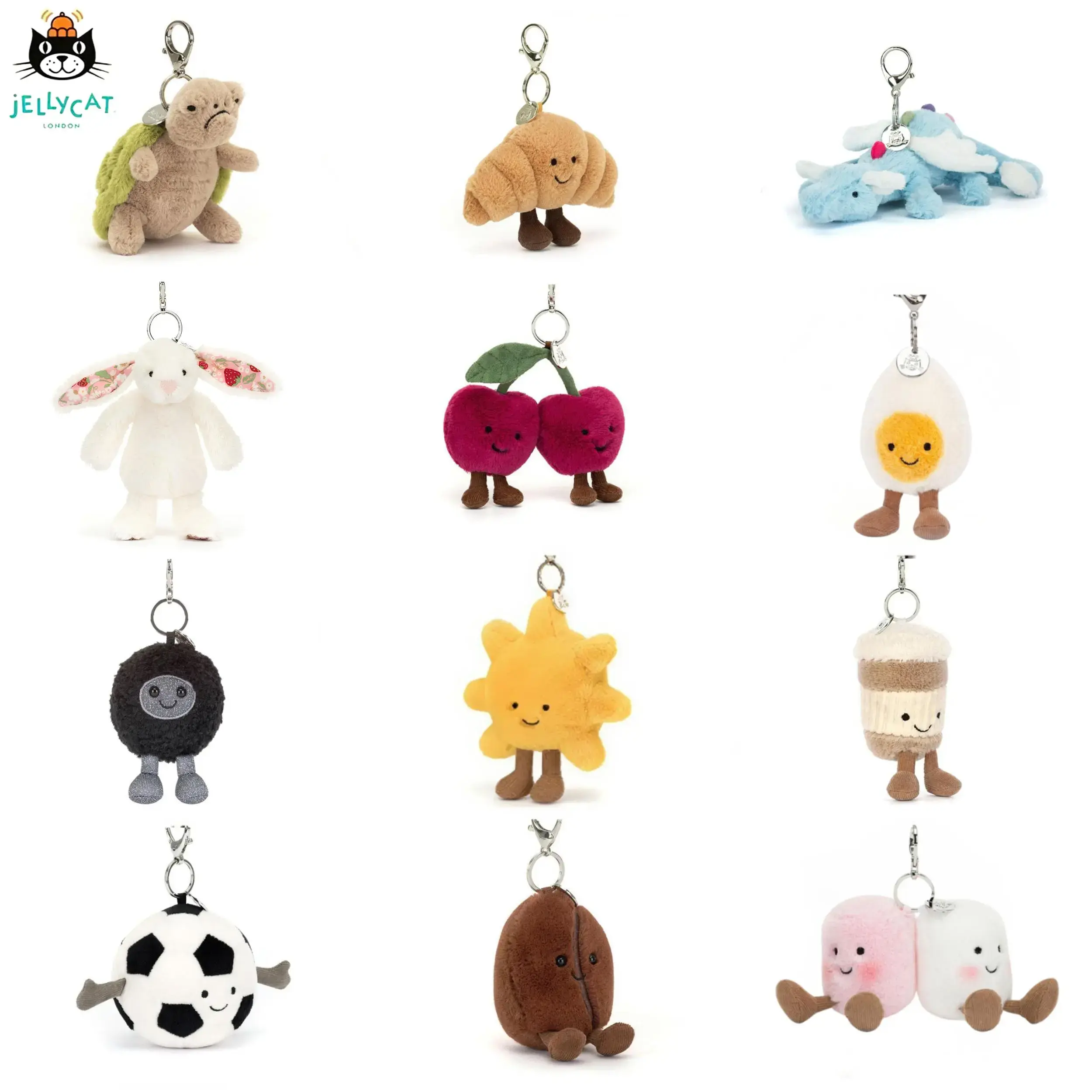 Official Jellycat Bag Charm Collection | 2026 Trending Mini Plush Keychain | Aesthetic Soft Cuddly Toy Backpack Charm Accessory for Girls Gift