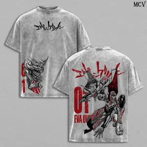 Eva Unit-01 Tee Washed – Neon Genesis Evangelion Vintage Washed Heavy Cotton Oversized Anime Manga T-Shirt Hoodie, Berserk Mode Double Printed Retro Unisex Streetwear Graphic Top, Shinji Ikari NERV Mecha Psychological Anime Edition, Japanese Anime Merch