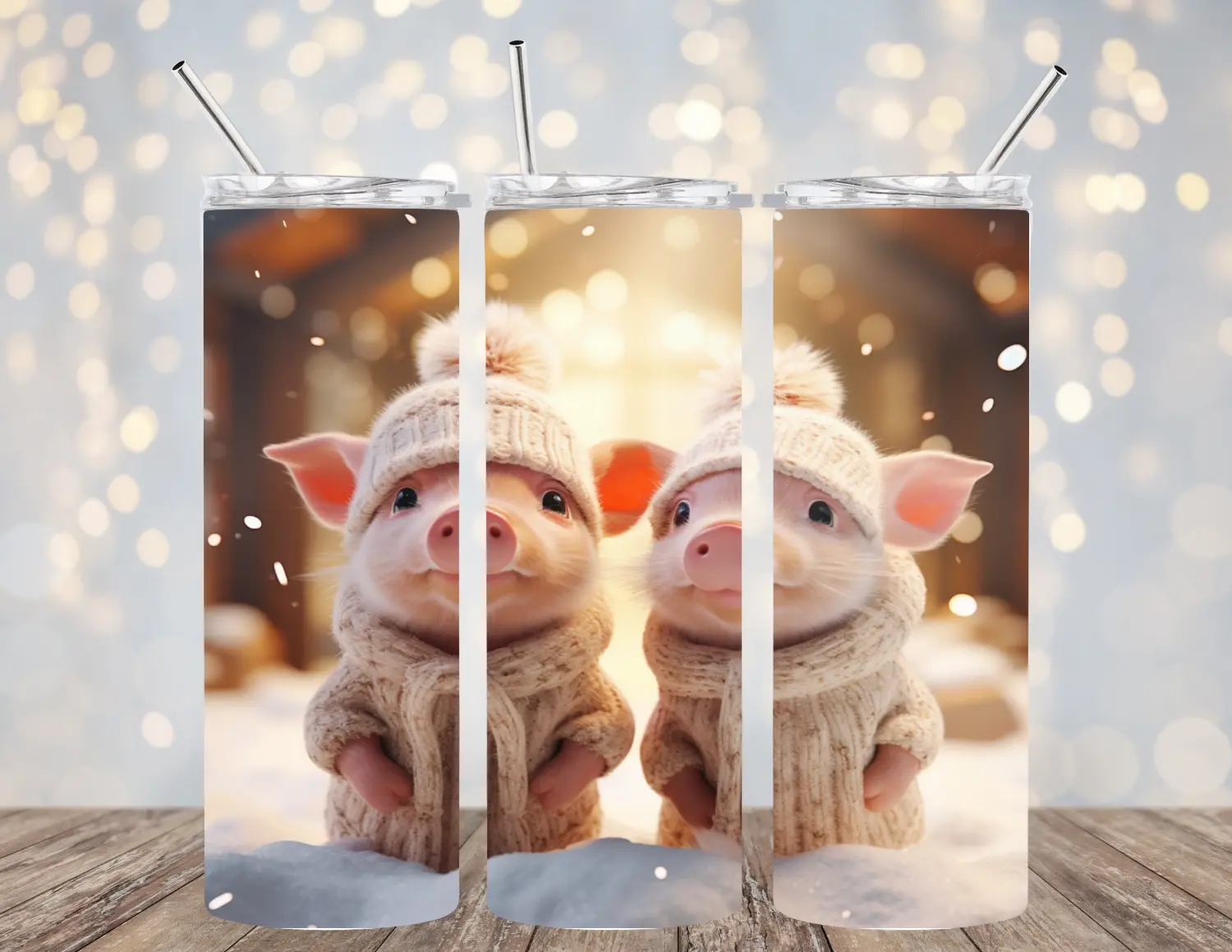 20 OZ PIGS & POSSUMS INSULATED SKINNY TUMBLER W/ STRAW