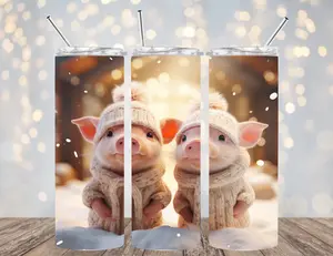 20 OZ PIGS & POSSUMS INSULATED SKINNY TUMBLER W/ STRAW