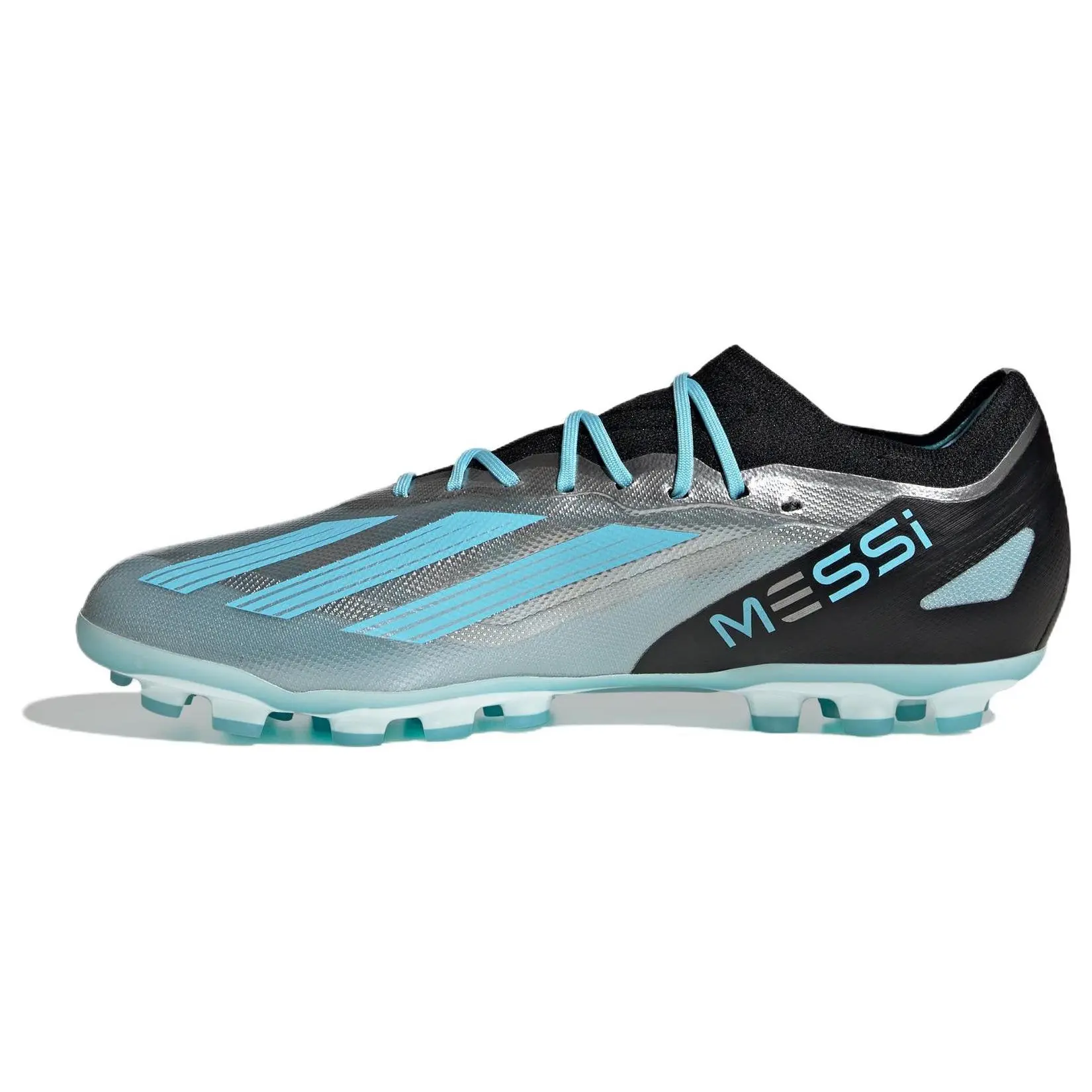 Adidas X Crazyfast Messi.1 2G 3G AG Silver Blue Core Black' Durable Non-slip Soccer Cleats Unisex IF0154