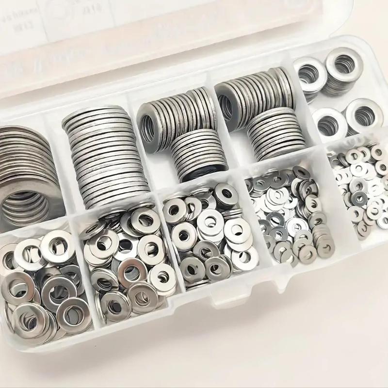 Multi-Application Stainless Steel Flat Washer Set with Storage Box ...