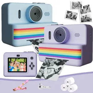 Instant Print Camera, 1 Set 2.8 Inch Front & Back Dual Lens Instant Print Camera, Portable Mini Digital Selfie Print Camera Toy, Birthday Gift, Compact