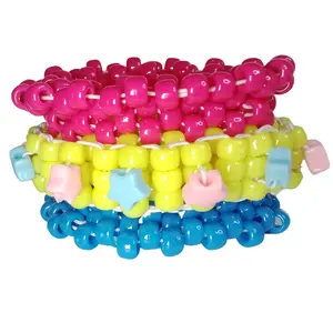 Kandi Rotator Cuff Pan Style Bracelet Handmade Pony Beads  Stars Handmade-To-Order
