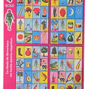 Preferred Figure in the Center (Pozito Style) Win with your preferred figure in the center!  These special Pozito-style Lotería cards let you play and win with your favorite image right in the middle. Perfect for game nights!