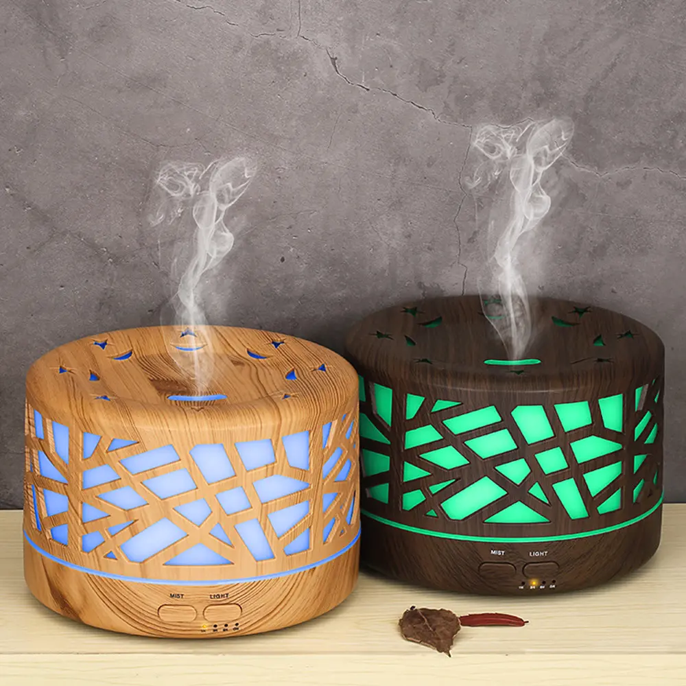 Wild Essentials 700ml Designer Large Room Essential Oil Diffuser, 5 in 1 Ultrasonic Aromatherapy Vaporizer Cool Mist Humidifier, Home, Office Bedroom, Timer, Auto-Off, 7 Color LED