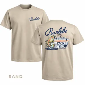 Burlebo Tackle Shop Shirt, Trout Fishing Graphic Tee, Fishing Supply Outdoor T-Shirt