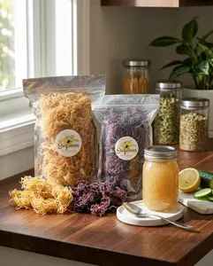 Sea Moss Bundle - Gold & Purple Raw Dried Sea Moss from Saint Lucia, High-Quality Dried Product for Crafting and Personal Use