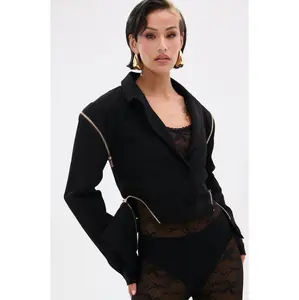 ZIPPED UP PEPLUM BLAZER