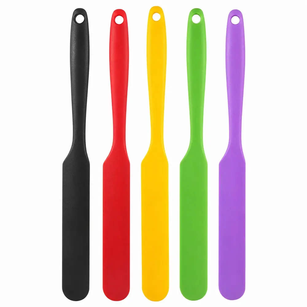 5-Pcs Long-Handled Silicone Scraper Set with Hanging Hole, Baking Tools, Easy-to-Clean Stirring Tool for Jam, Ideal for Kitchen Cooking Enthusiasts