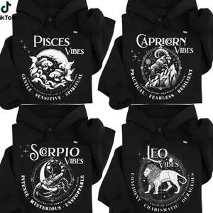 All 12 Zodiac Camo Girl Hoodie – Astrology Black Woman Graphic with Leopard Camo Zodiac Text, Streetwear Horoscope Style Hoodie for Women