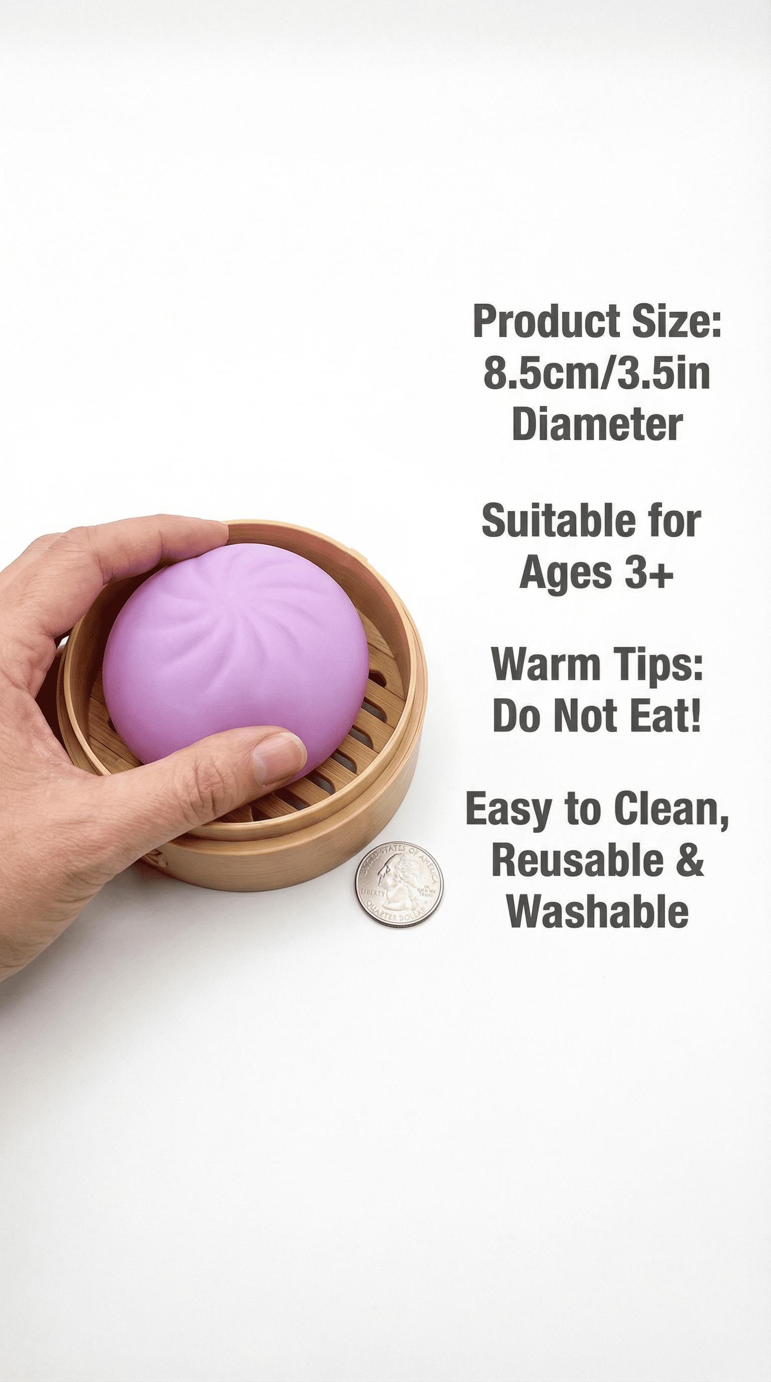 Dumpling Squishies, Glitter Dumpling Mystery Box, Colorful Dumplings Stress Balls Fidget Sensory Toy, Stocking Stuffers with Food Steamer Stretchy Desk Toys