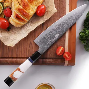 FINDKING 8 Inch Japanese Chef Knife, Professional Gyuto Kitchen Knife, Sharp, Sturdy & Elegant Damascus Knife, for Everyday Cooking