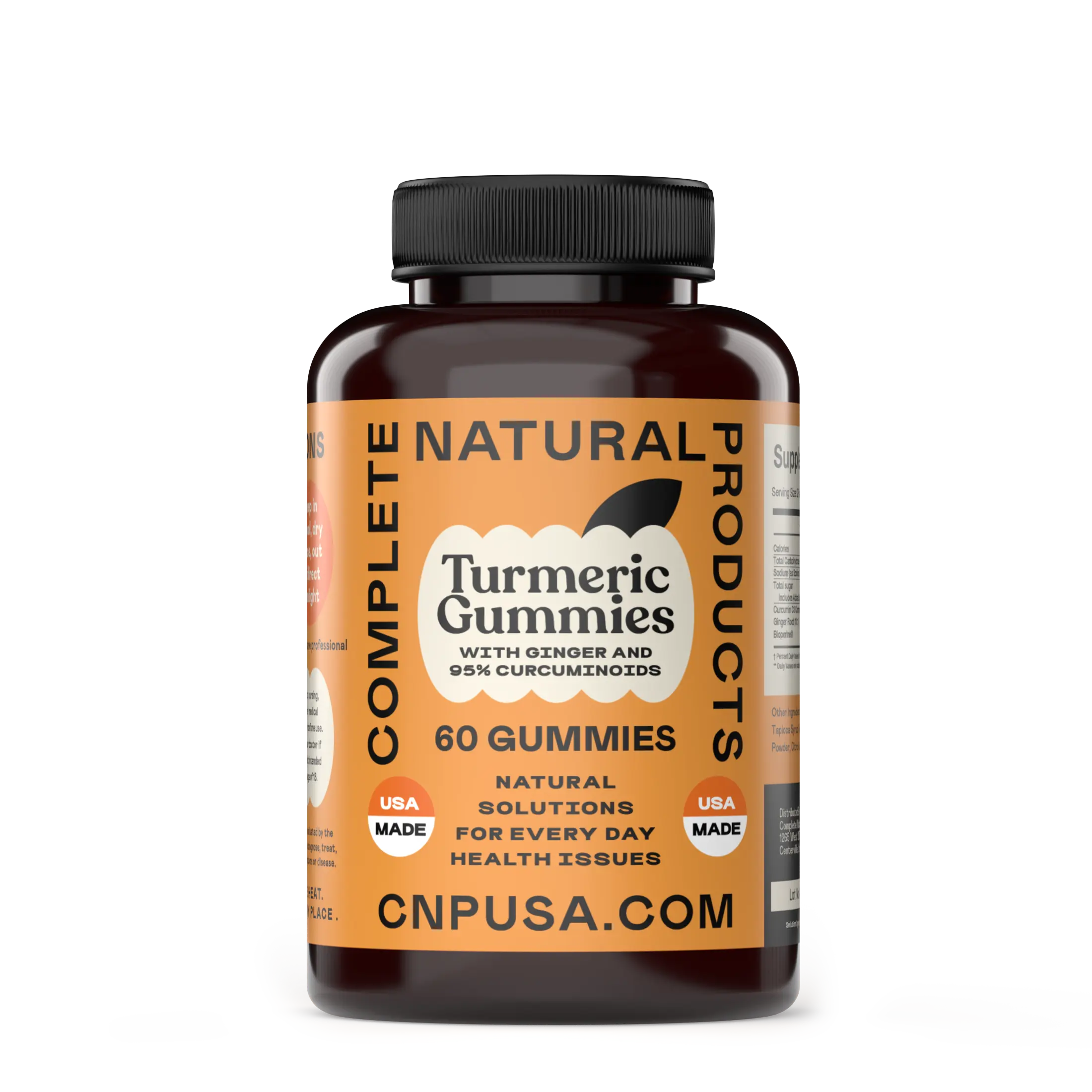 Turmeric & Ginger Gummies | 60 Chewable Gummies with Curcumin & Ginger Extract Delicious Ginger Flavor | USA Made