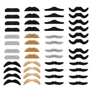 Self-Adhesive Fake Mustache Set, 4/12/24/48 Pieces, Unique Beard Styles, Perfect for Role Play, Halloween Party, Cosplay, Photo Booths