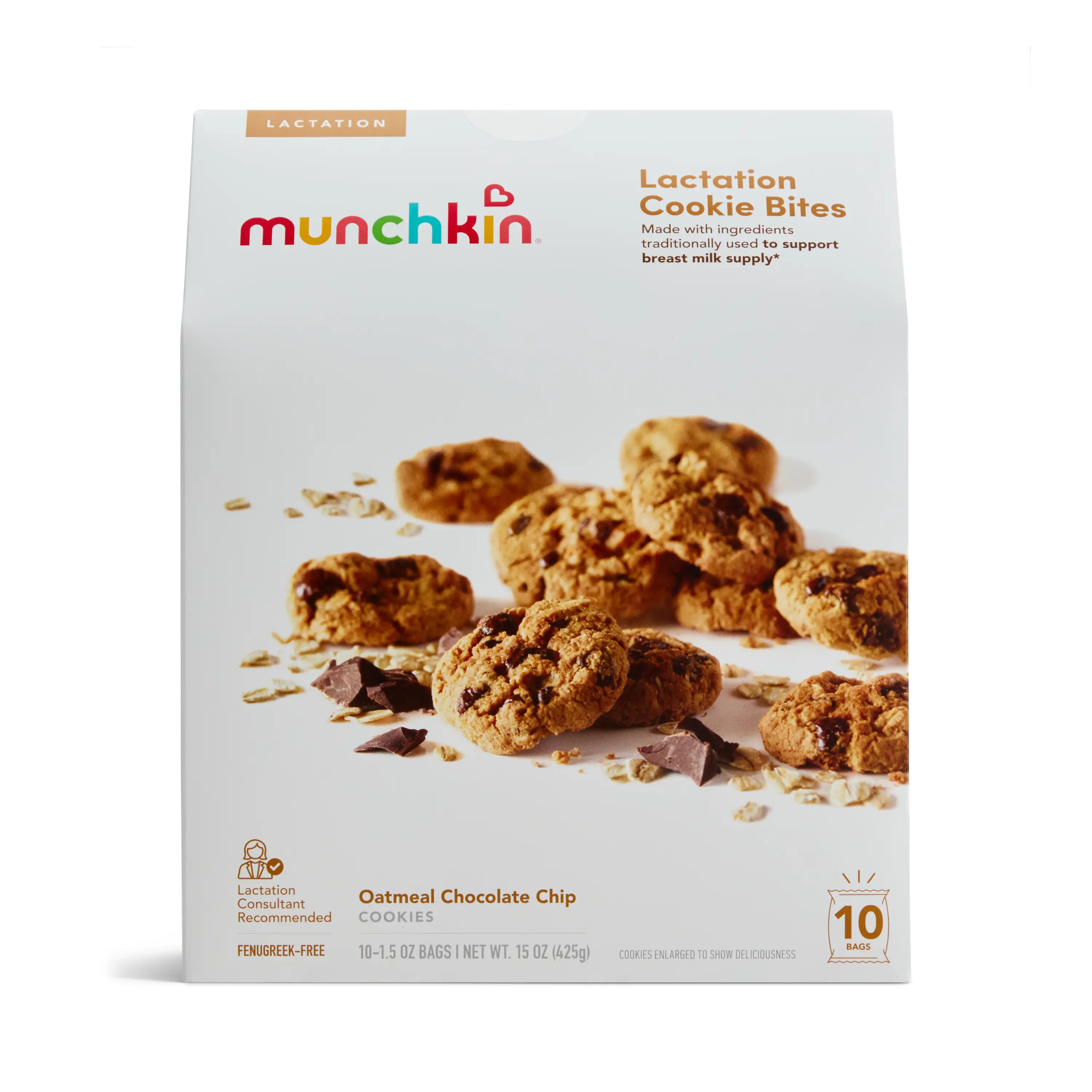 Munchkin Lactation Cookie Bites, Oatmeal Chocolate Chip, 10ct Munchkin Lactation Cookie Bites, Oatmeal Chocolate Chip, 10ct