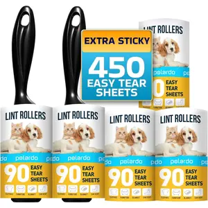 Professional Lint Rollers for Pet Hair Removal - 5 Large Sticky Rollers for Couch, Clothing, Furniture, and Carpet