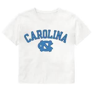 Carolina Tar Heels Basic White Cropped T-Shirt
