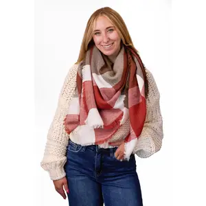 ALB Custom Women's Plaid Woven Scarf