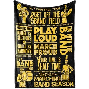 Marching Band Gifts Blanket, Band Flannel Throw Blanket for Men/Women, Funny Unique Birthday for Him/Her
