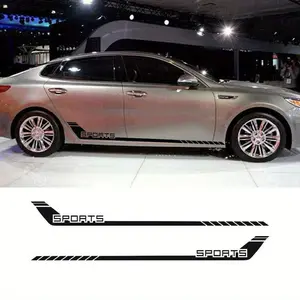 Fit for All Cars 1Pair/2pcs Car Racing Door Side Stripe Kit Sports Lower Door Panel Decal for All Cars SUV Vinly Free Size Matte