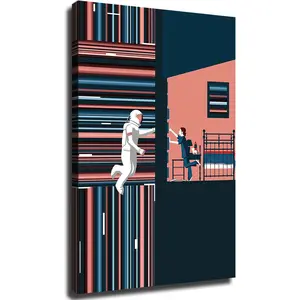 LHJSCC Movie Poster Interstellar Time and Space Dimension Poster Canvas Picture Printing Wall Art Decoration Posters Aesthetic Living Room Bedroom Home Background Wall Decor (12x18inch,Framed)