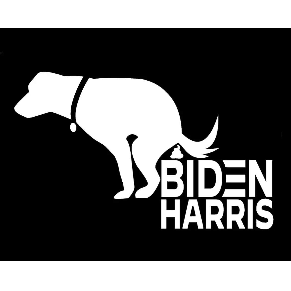 Dog Pooping On Biden Harris 6" Wide White Color Decal Puppy Poop On Biden Funny Political Stickers, JDM, Pro-American Anti-Biden for Your Car Truck SUV Van or Window