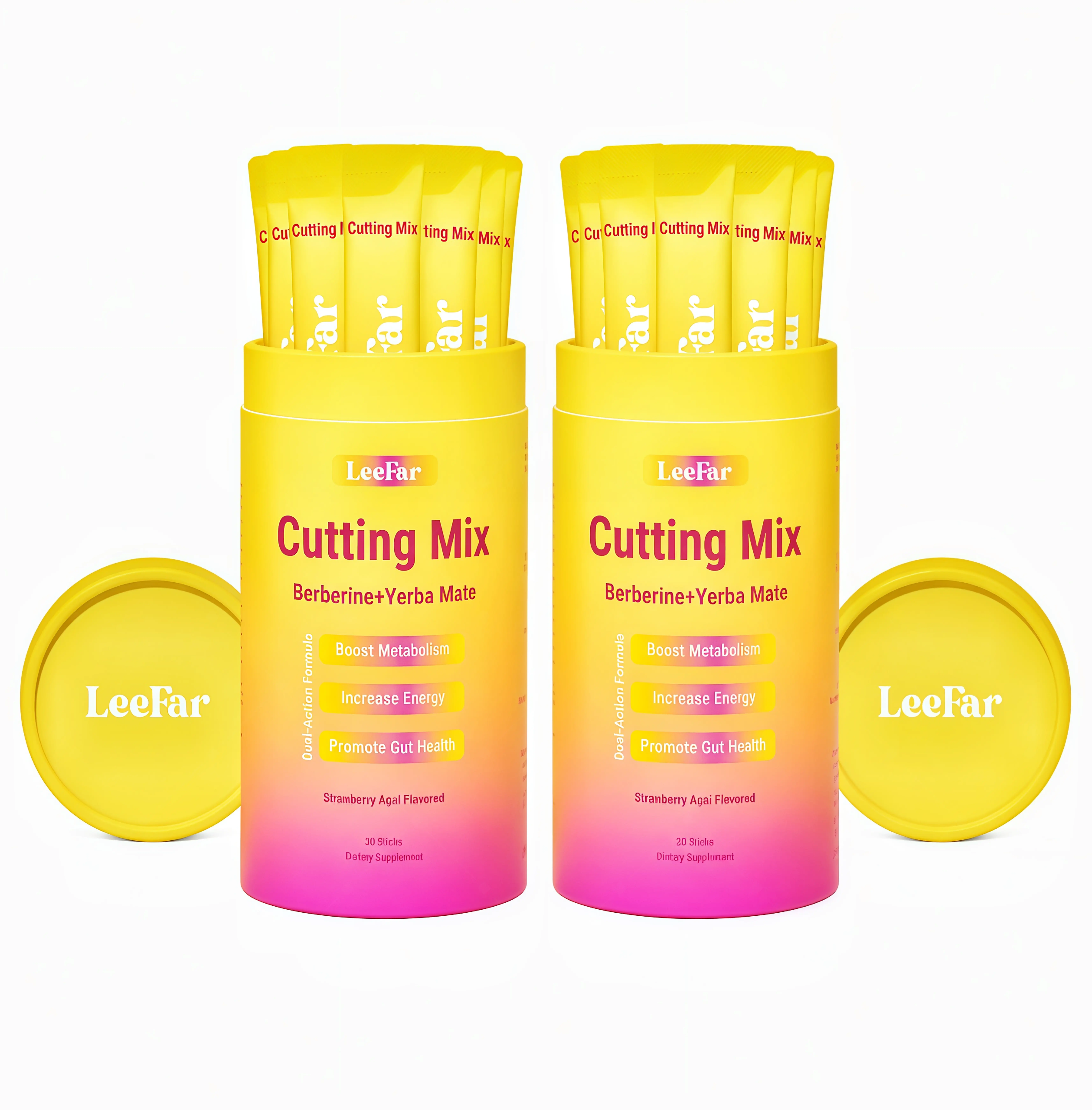 2 Pack LeeFar Cutting Drink Mix – | NI Strawberry Açaí Flavor – | (30 Servings)