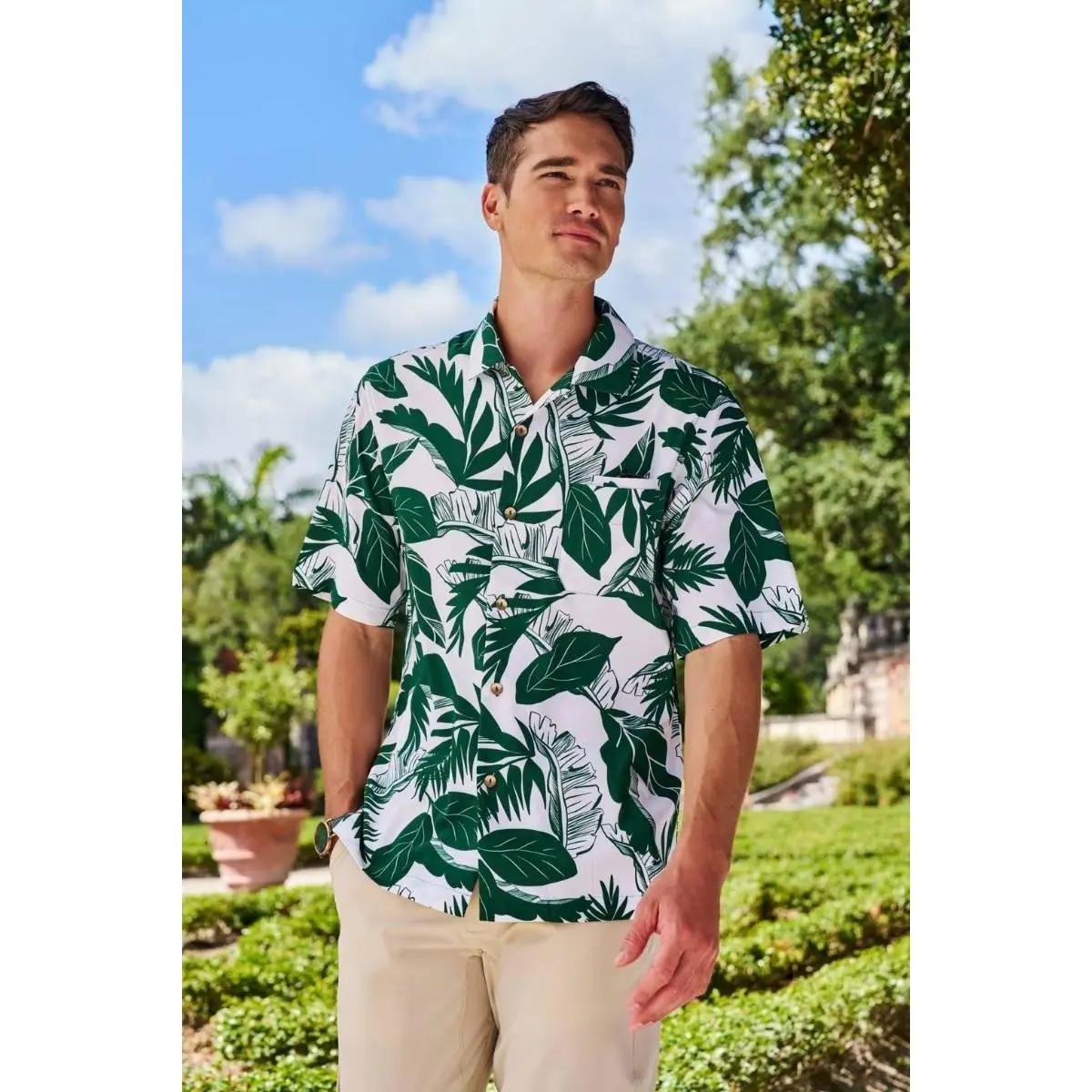 Safari Camp | Men's Shirt | Eden Green Palm Paradise