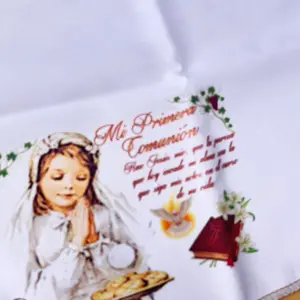 First Communion Favors 12pcs Napkins - 10x10” primera comunión Recuerdos, 100% Polyester,  Servilletas de tela