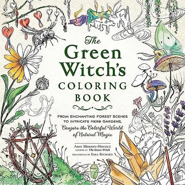 Green Witch's Collectible Adult Artbook - 35 Witchcraft-Inspired Scenes, Enchanting Forests, Intricate Herb Gardens, Mystical Energy, Colorful Illustrations, Fantasy Theme, Nurturing Creativity for Green Witchcraft Lovers, Coloring Book