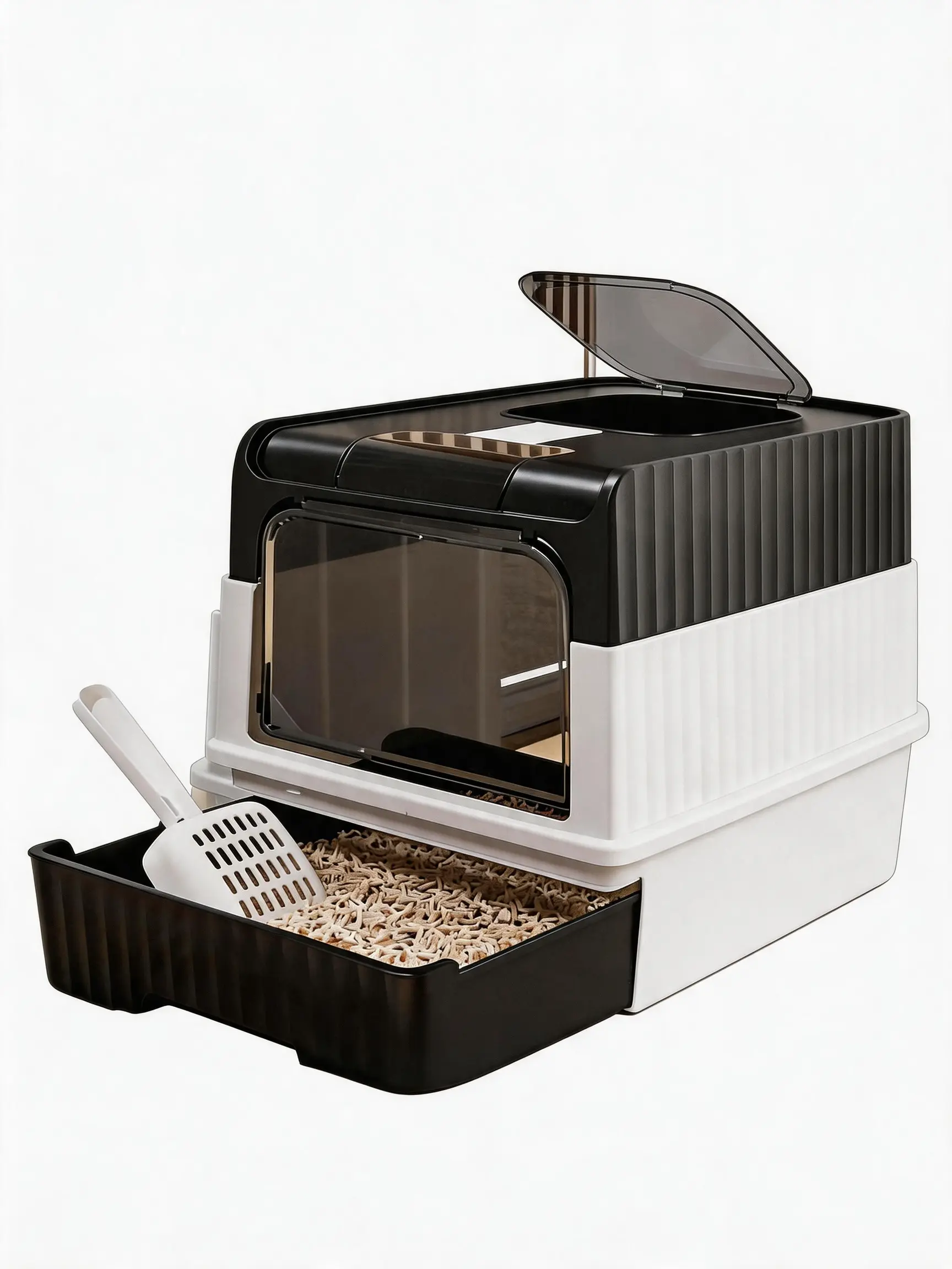 Pet Supplies Flip-Top Lid for Dog & Cat Litter Trays, Odor-Controlling Accessory for Litter Boxes