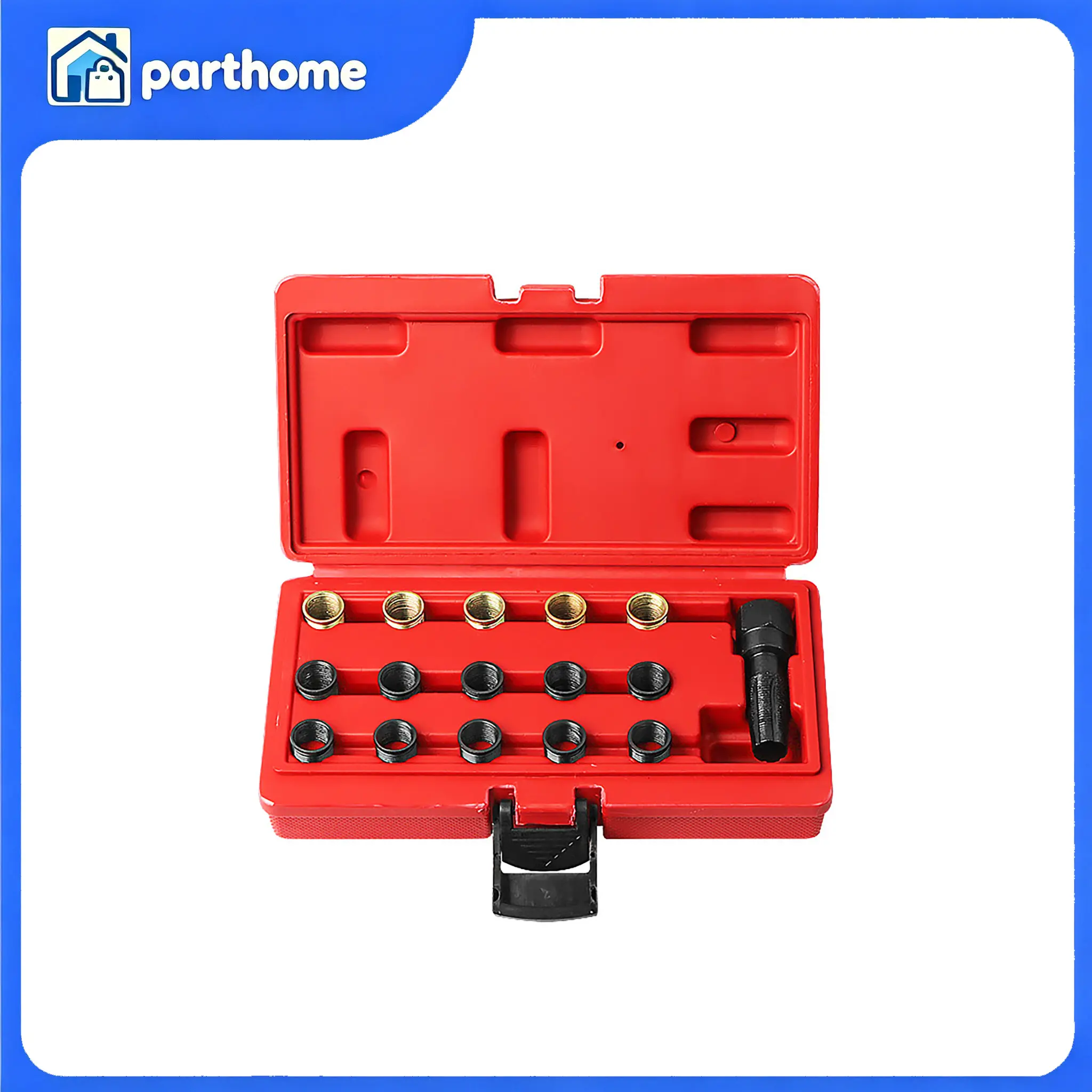 16pc Spark Plug Thread Repair & Rethreading Tool Kit, M16 Threaded Coil Insert for Automotive Engine Maintenance