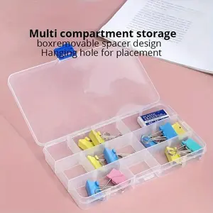 1pc Transparent 15 Grid Adjustable Plastic Jewelry Boxes Plastic Craft Organizer Storage Beads Boxes Packaging Medicine Box Compartmentalized Organizers