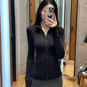 LULU FLORA Stand collar jacket, yoga wear, outerwear, quick-drying, summer sunscreen, sports, slim-fitting, versatile