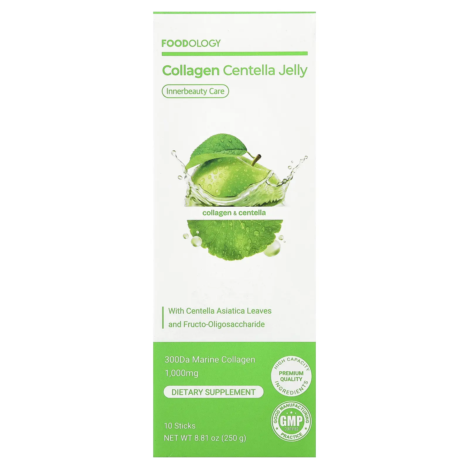 Foodology Collagen Centella Jelly, 10 Sticks, 25 g Each
