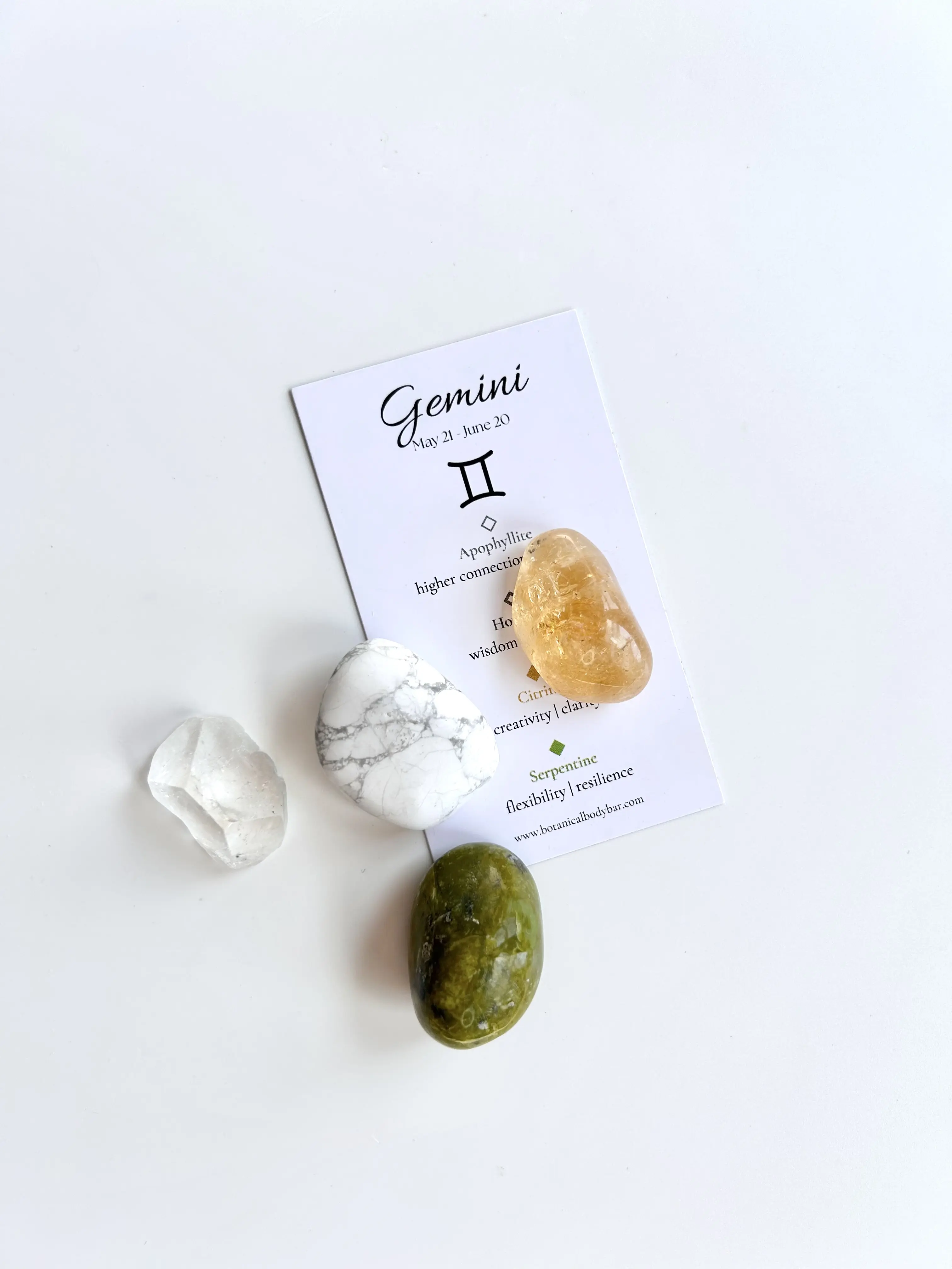 Gemini Crystal Tumble Set - Zodiac Crystal Set