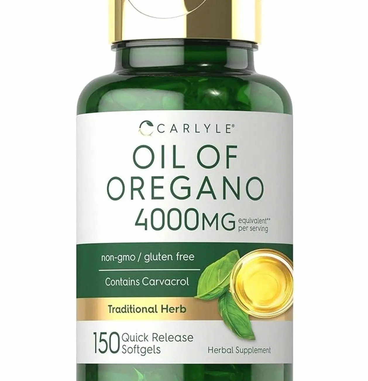 Carlyle Oregano Oil 4000mg Supplement | 150 Softgel Capsules | Contains Carvacrol | Non-GMO & Gluten Free Formula