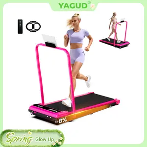 【Adjustable Incline】 YAGUD Foldable Treadmill, Low-Noise Motor Walking Pad, 265lbs Weight Capacity, Remote Control & Wheels for Easy mobility, Comes with Free Resistance Bands, Dual Shock-Absorption System SpringStatements