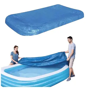 Rectangular Pool Cover for 120x72 Inch Inflatable Pools, Portable Inflatable Swimming Pool Cover, Easy to Use and Store