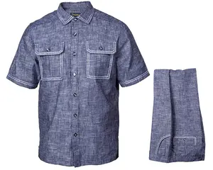 Prestige Linen Shirt/Pants Set # LUX630 Indigo