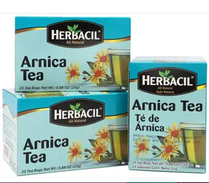 Herbacil Arnica Herbal Tea, Herbal Blend, Caffeine-Free, All Natural, 3-pack of 25 bags per box (75 Tea Bags), 0.88 oz Each