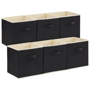 Lifewit Foldable Cube Storage Bins Medium Decorative Fabric Storage Baskets for Organizing Home Organizers with Handles for Shelves, Closet, Kallax