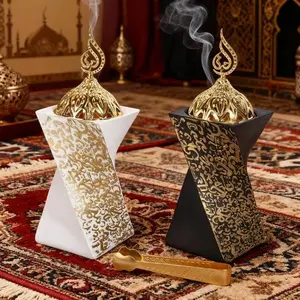 Arabic Incense Holder & Compatible Stick Burner - Elegant Resin Islamic for Ramadan Prayers, Wedding & Decor - Unfragranced Burner Suitable for Weddings, Meditation, Arabic Calligraphy Display (No Scent)