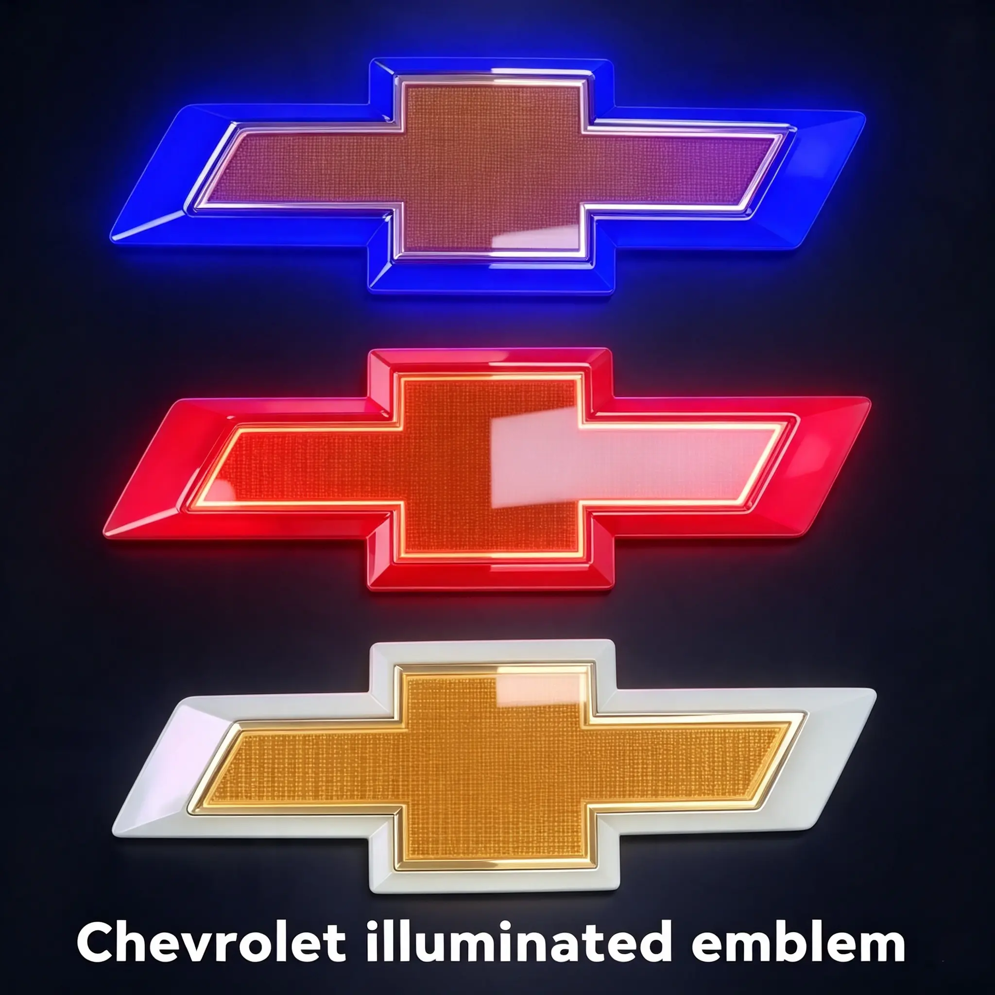 Chevy 4D LED Lighted Grille Car rear Emblem – Cold Light Multicolor LED Bowtie Car Logo Emblem, Suitable for Chevrolet Cruze, Malibu, New Jingcheng emblem 4D illuminated LED rear emblem light
